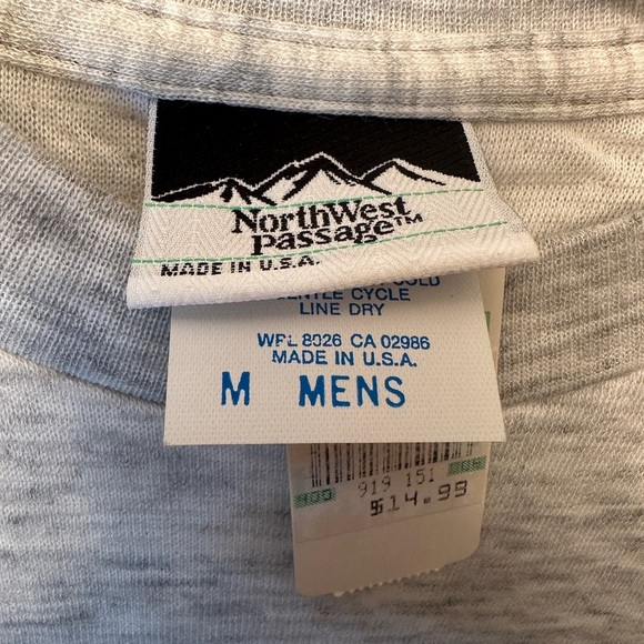 NWT Vintage Northwest Passage Shirt Men’s M Gray Thermal Base Layer Made in USA - Picture 2 of 7